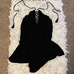Black Tie Front Romper